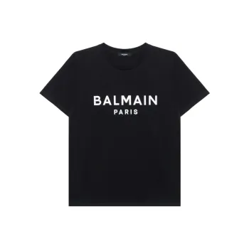 BALMAIN Flocked Logo T Shirt