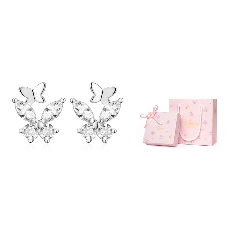 Disney Princess S925 Silver Stud Earrings Women's-0