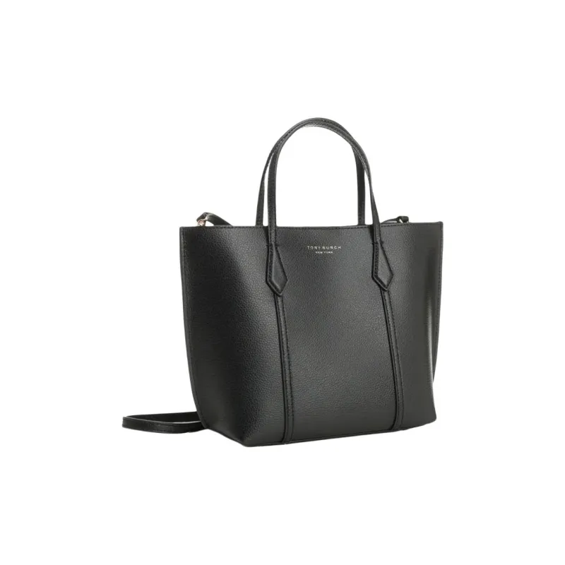TORY BURCH Perry Leather Tote Bag, Shopping Bag, Handbag Trumpets Women's Black-1