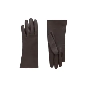 SAINT LAURENT Lambskin Gloves Unisex Dark Brown