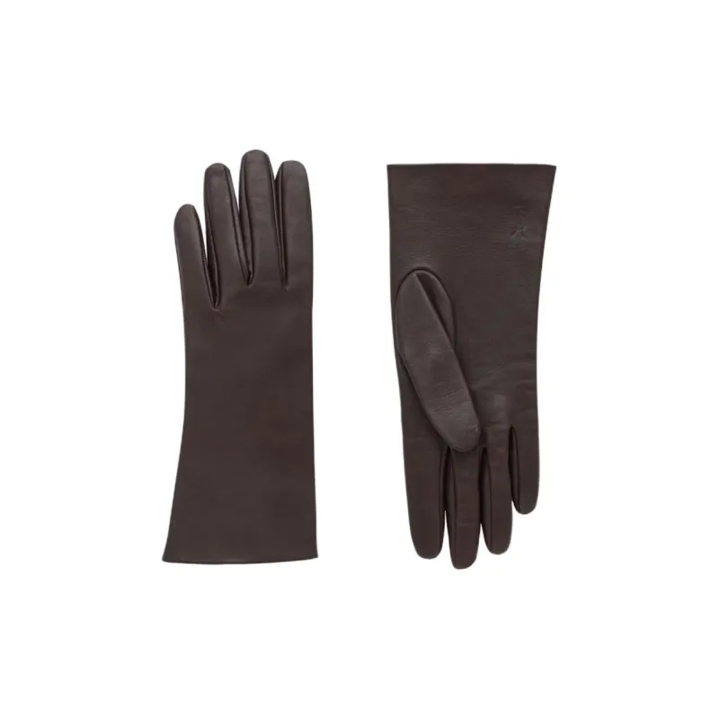 SAINT LAURENT Lambskin Gloves Unisex Dark Brown-0