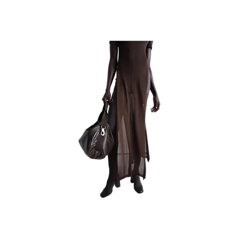 Lemaire Column Dress With Slits 'Chocolate'-4