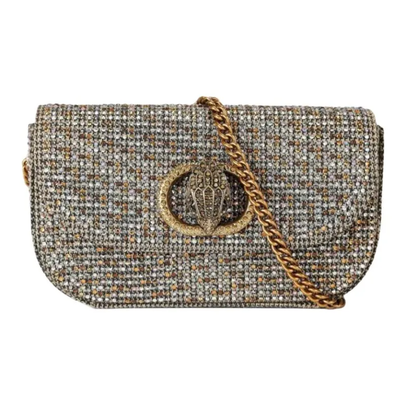 Kurt Geiger London Chelsea Calfskin Crossbody Bag, Shoulder Bag Trumpets Women's Silver & Gold-0