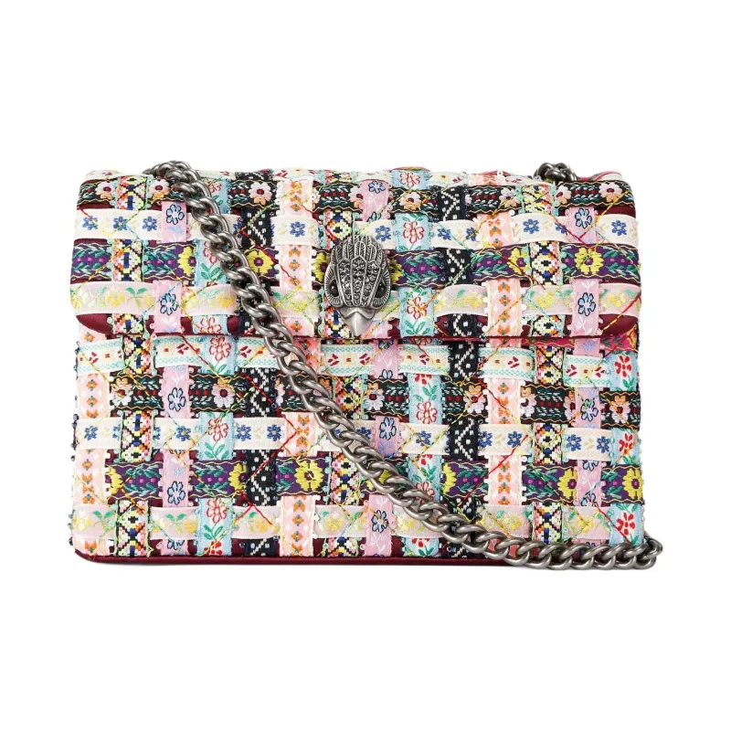 Kurt Geiger London Kensington Fabric Shoulder Bag Medium Size Women's Pink Multicolor-0