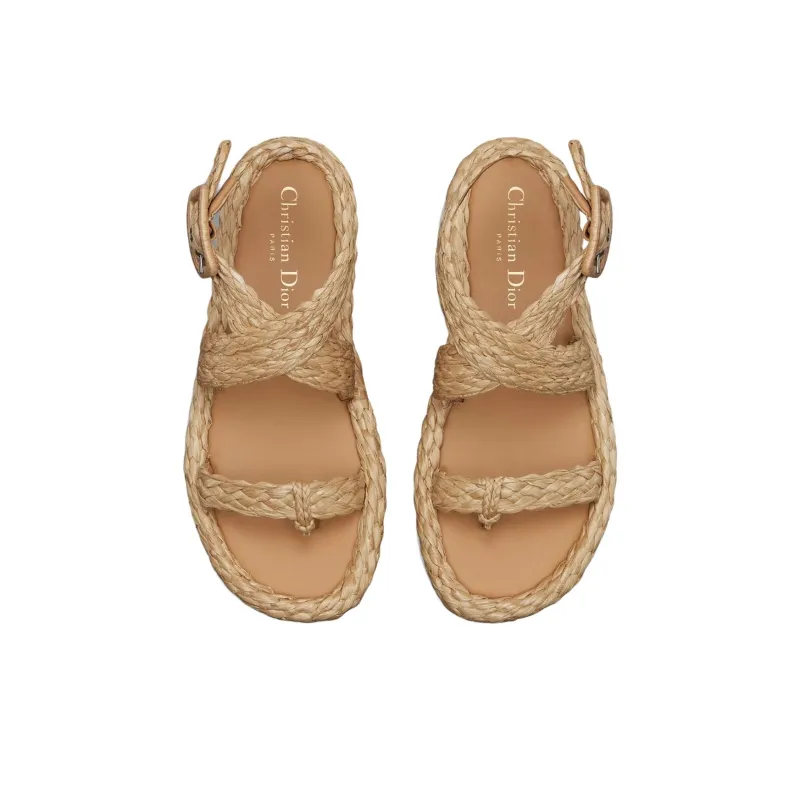 DIOR Dioriviera Dior Ocean One Strap Sandals Women's Brown-3