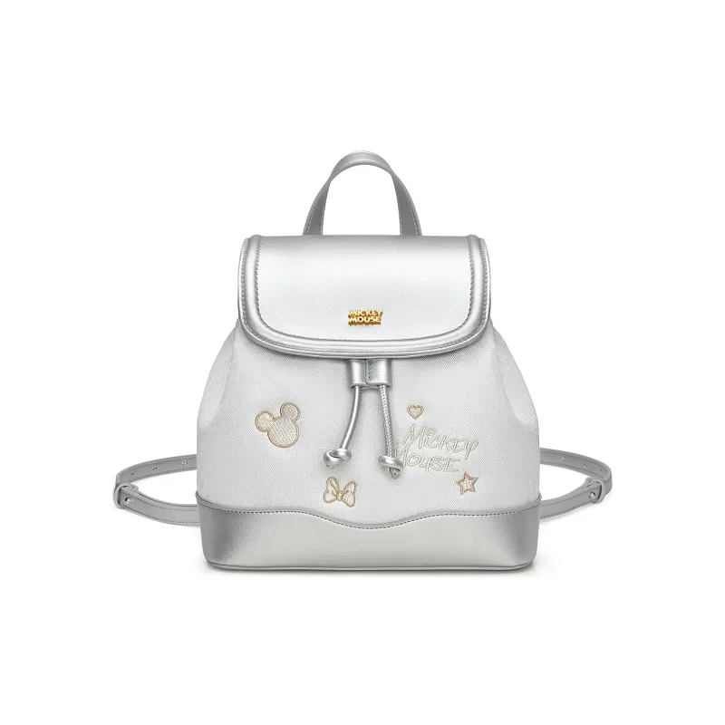 Disney Mickey Series PU Synthetic Leather Backpack Regular Women's Pink/Silver-5