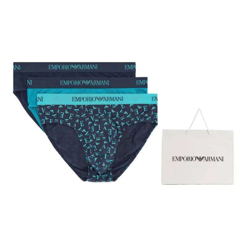 EMPORIO ARMANI Three pack Of Pure Cotton Jersey Briefs-2