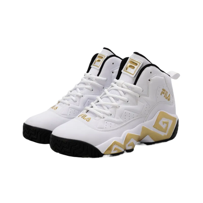 FILA MB High Top Basketball Shoes Unisex White Gold-2