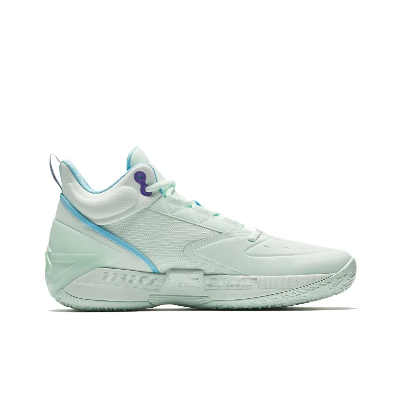 Anta Charging BM Slip Resistant And Abrasion Resistant Grip Low Top Basketball Shoes Men's Green Blue-1