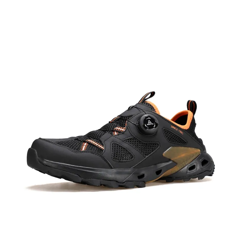 HUMTTO Slip Resistant, Breathable, Quick Dry River Trekking Shoes Men's Black Orange Color-1