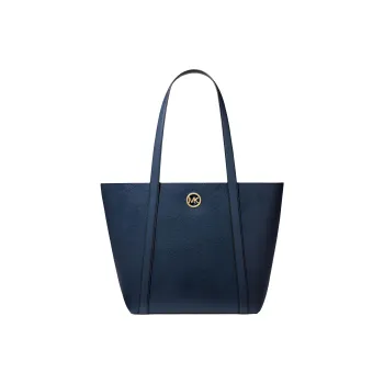 MICHAEL KORS Cow Leather And Artificial Leather Tote Bag, Shopping Bag, Shoulder Bag Women's Marine Blue