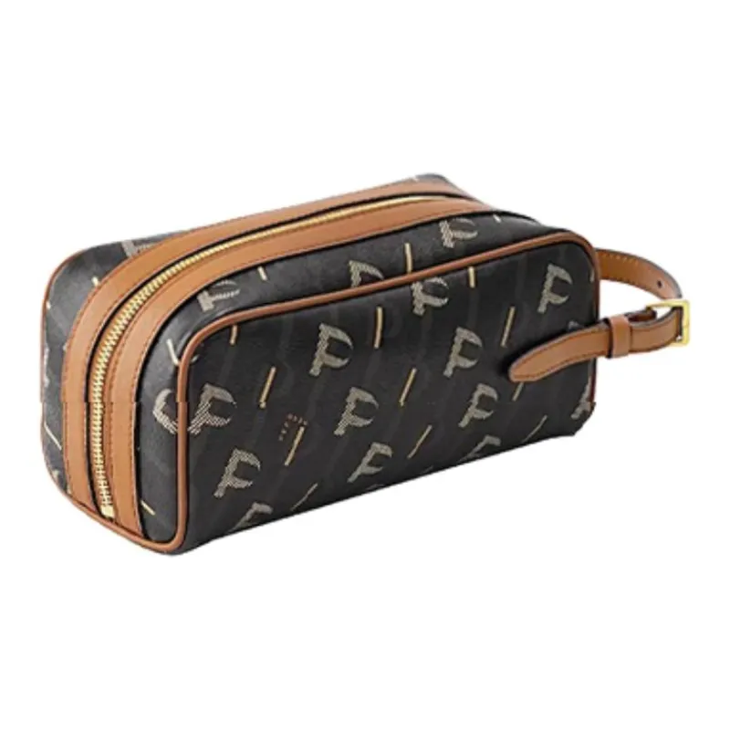 PECO PVC Polyvinyl Chloride Makeup Bag, Toiletry Bag, Travel Storage Bag Unisex Brown Monogram-1