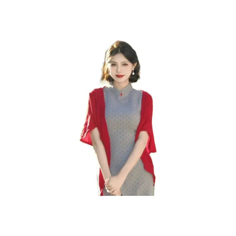 EFCR Cheongsams Women's Red Polka Dot-0