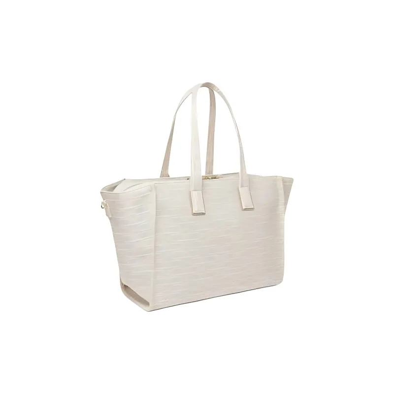 EMPORIO ARMANI Polyester Tote Bag, Shopping Bag, One Shoulder Crossbody Bag, Handbag Medium Size Women's Ecru-1