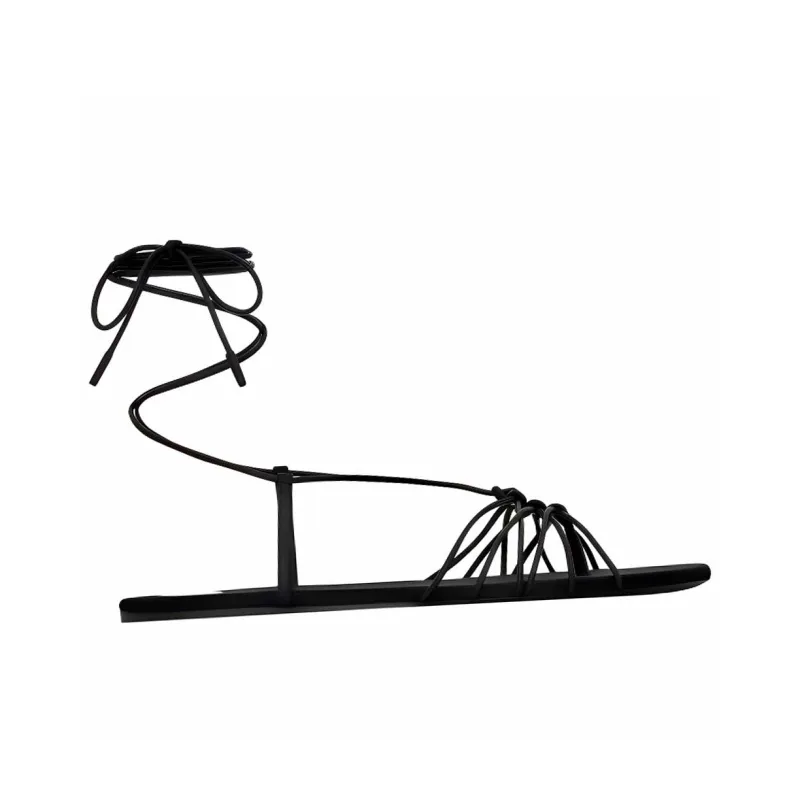 SAINT LAURENT CASSANDRE Babylone Strap Sandals Women's Black-1