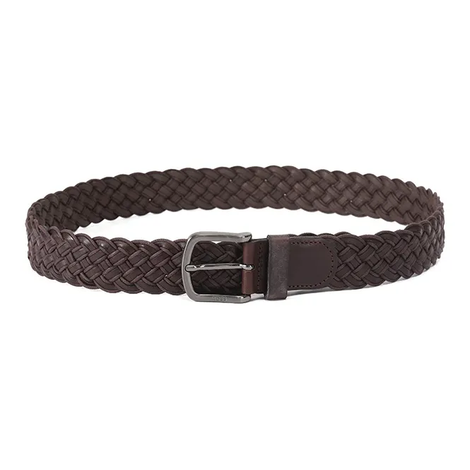 HUGO BOSS Cow Leather Belts Men's Dark Brown 3.5cm-2