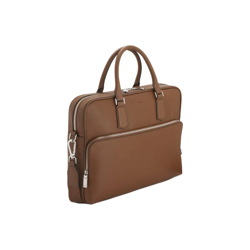 HUGO BOSS Leather One Shoulder Portable Briefcase Men's Brown-1