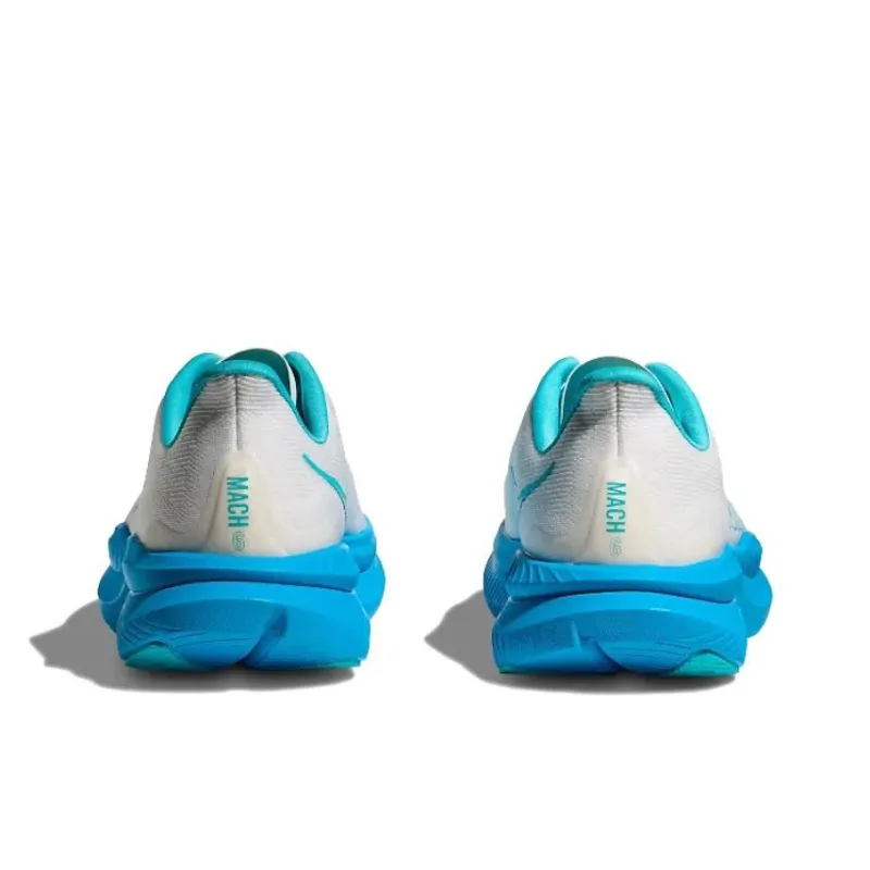 HOKA ONE ONE MACH 6 Anti Slip Wear Resistant Low Top Running Shoes Men's White Blue-3