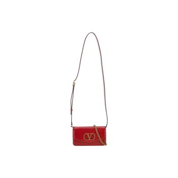 Valentino Vlogo Calfskin Crossbody Bag, Shoulder Bag Women's Red