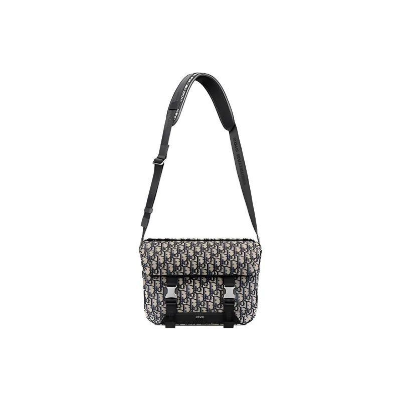 DIOR Jacquard Fabric Messenger Bag, Crossbody Bag, Shoulder Bag Men's Beige/Black-4