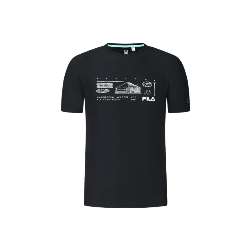 FILA T Shirts Men Pitch Black BK-0