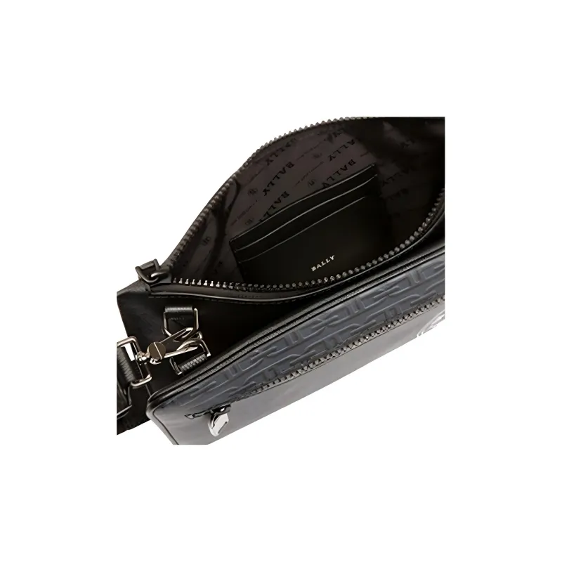 BALLY Canvas One Shoulder Handbag Crossbody Bag Regular Men's Black-4