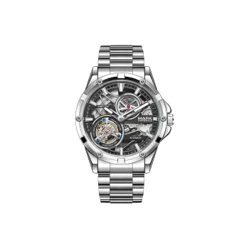 FAIRWHALE Automatic Mechanical Movement Metal Strap Watch Men's Watches Black Dial