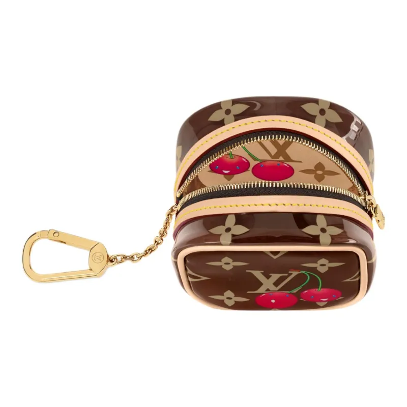 LOUIS VUITTON Takashi Murakami Collaboration Monogram Cherry Faux Crystal Coin Purse Women's Brown-3