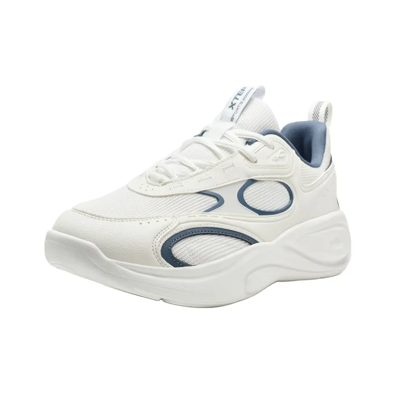 XTEP Star Meteorite Lite Wear resistant And Lightweight Low Top Casual Shoes Men's Sail White Gray Indigo Blue-1