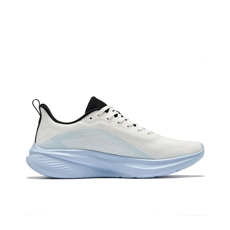 Erke Lightweight Cushioning Rebound Low-Top Running Shoes Men's Microcrystal White & Misty Blue-7