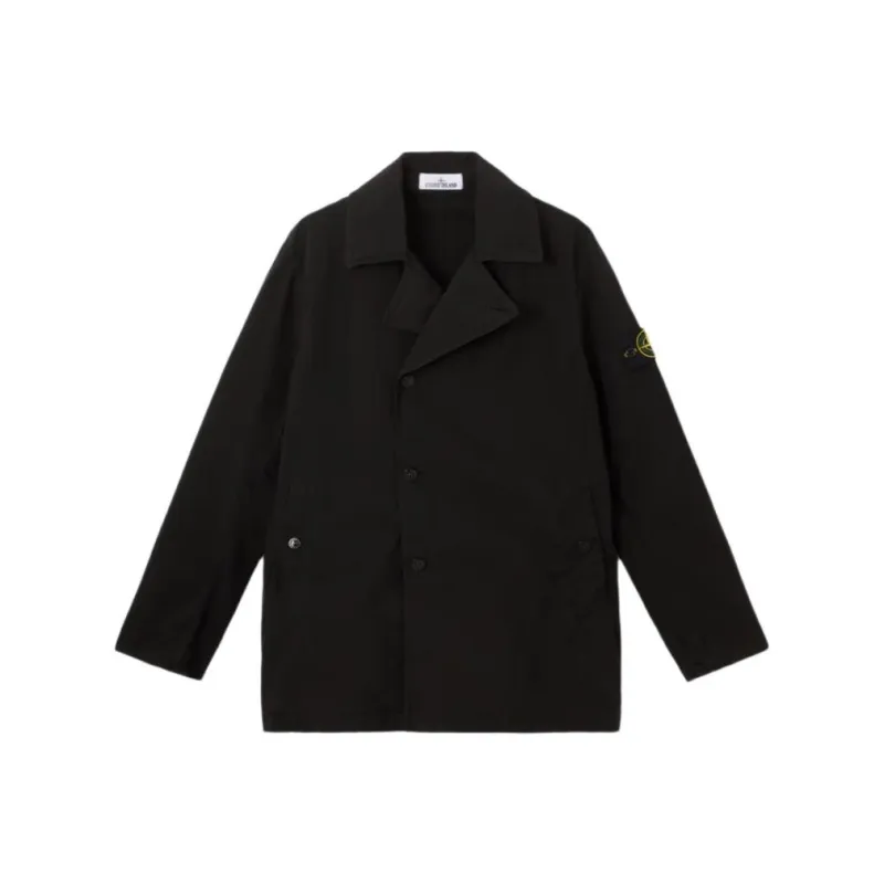 STONE ISLAND Trench Coat Men's Black-0