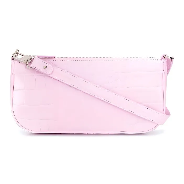 By Far Rachel Cotton With Leather Handbag Women's Pink-2