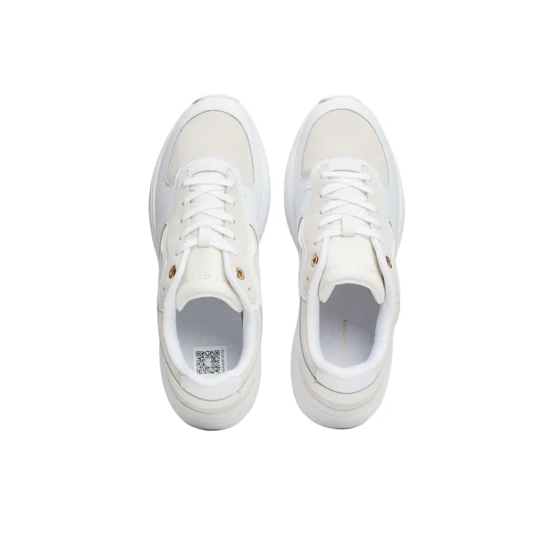 Tommy Hilfiger Trainers Abrasion Resistant Breathable Low Top Casual Running Shoes Women's White Umber-4