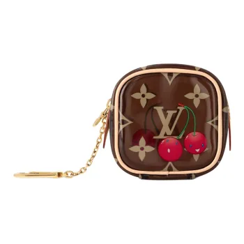 LOUIS VUITTON Takashi Murakami Collaboration Monogram Cherry Faux Crystal Coin Purse Women's Brown