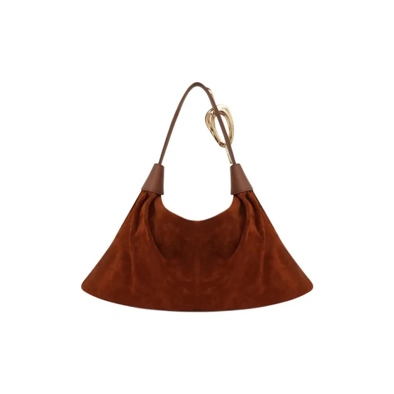 Zimmermann Leather Hobo Bag, One Shoulder Handbag Trumpets Women's Tan-2