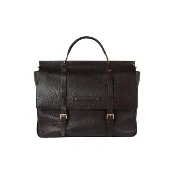 Brunello Cucinelli Leather Briefcase Men's Cedar Brown