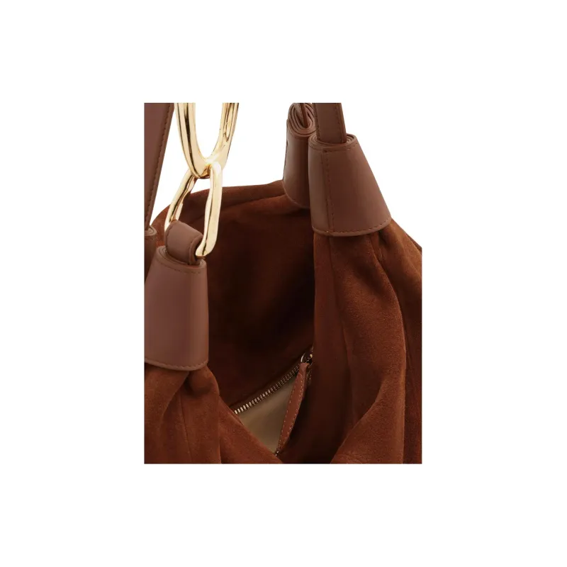 Zimmermann Leather Hobo Bag, One Shoulder Handbag Trumpets Women's Tan-4