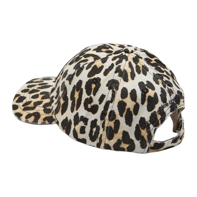 GANNI Organic Cotton Baseball Caps Women's Leopard Print-1