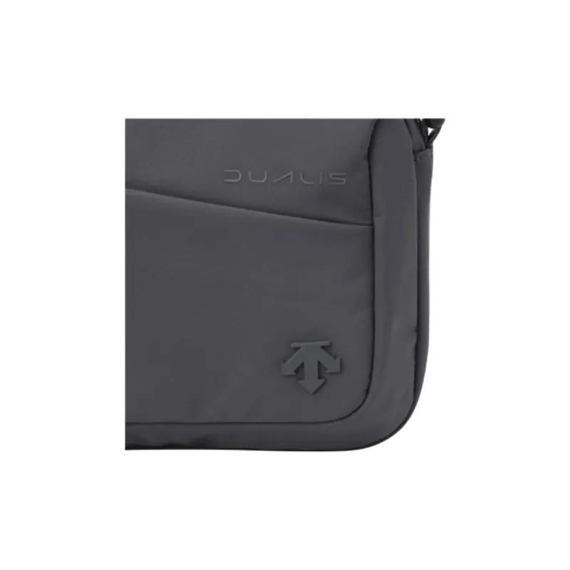 DESCENTE Polyester Shoulder Bag, Crossbody Bag Medium Size Unisex Charcoal Gray-9