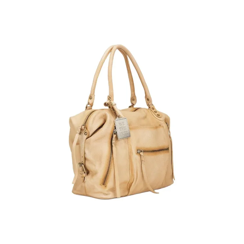 FREE PEOPLE Calfskin Handbag Trumpets Women's Brown Yellow-1