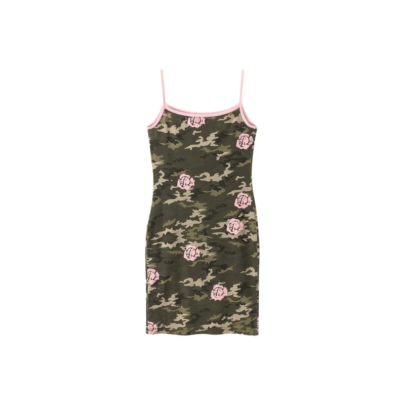 CHUU Slip Dresses Women's Green Camouflage-1