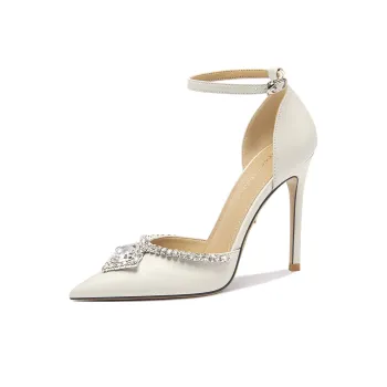 Lily Wei Floating Light Solid Color High Heels Women's Ecru