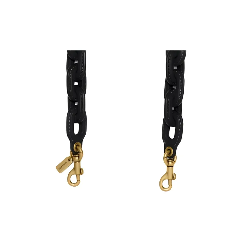 COACH Leather Bag Strap Women's Black-3