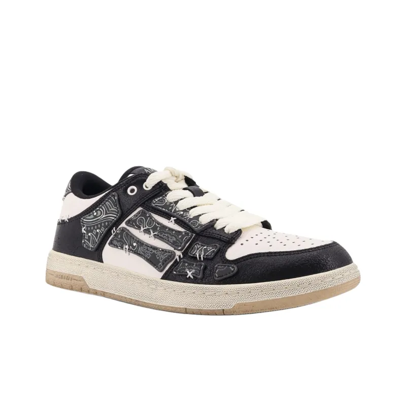 AMIRI Skel Top Low Bandana Low Top Skateboard Shoes Men's Black-2