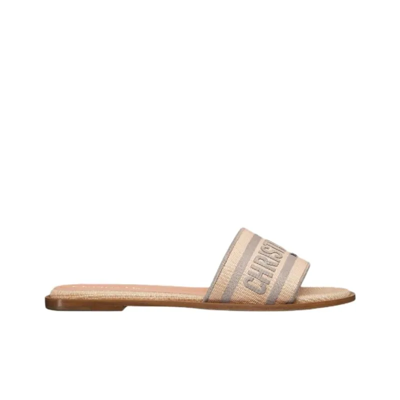 DIOR Dioriviera Slide Slippers Women's Beige-1