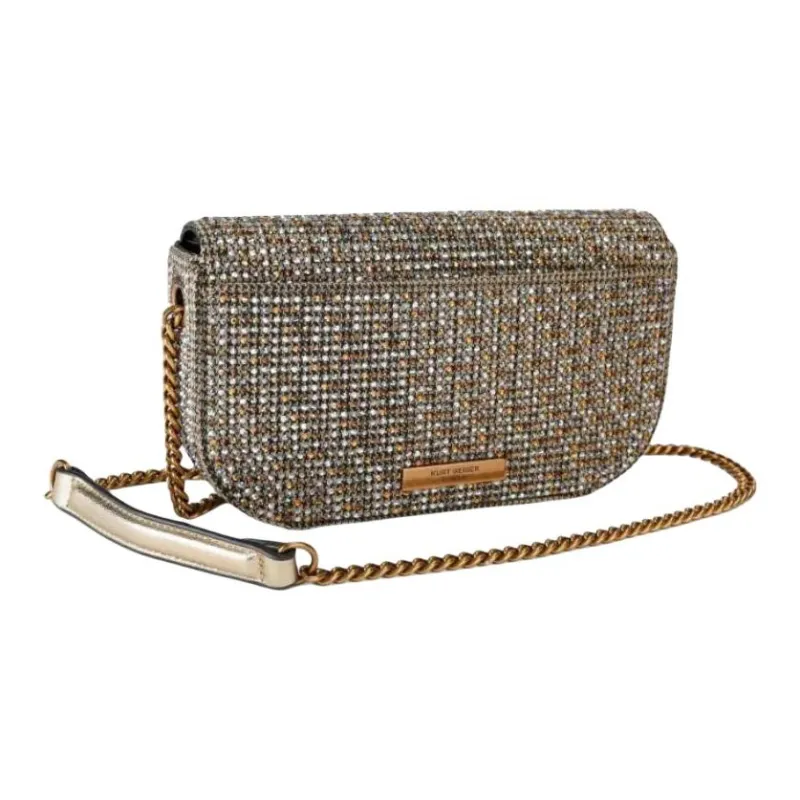 Kurt Geiger London Chelsea Calfskin Crossbody Bag, Shoulder Bag Trumpets Women's Silver & Gold-1