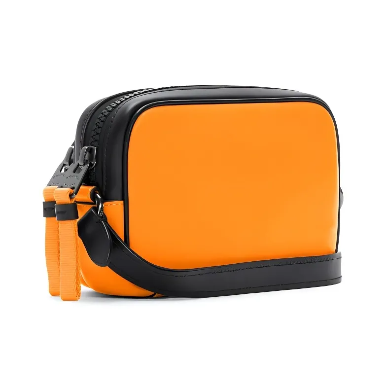 COACH Edge Refined Calfskin Shoulder Bag, Crossbody Bag Mini Unisex Neon Orange-1