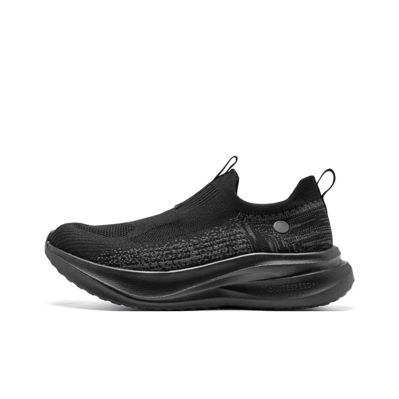QIAODAN Shock Absorbers With Slip Resistant And Abrasion Resistant Properties Low Top Casual Running Shoes Men's Black-0