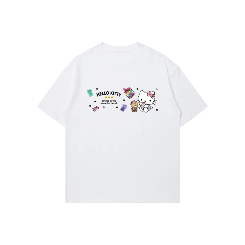 Sanrio x HelloKitty Hello Kitty T Shirt Unisex Black, White-4