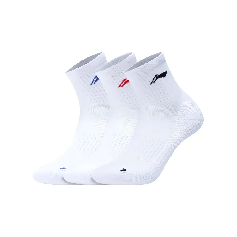 LiNing Badminton Series Mid Calf Socks Unisex 3 Pack-4